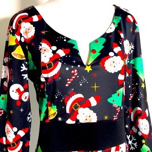 Women’s Christmas Holiday Festive Fit & Flare Midi Dress Size M Medium